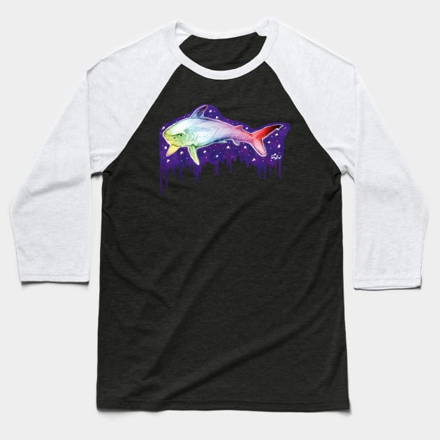 Space Shark Baseball T-Shirt by danigrillo